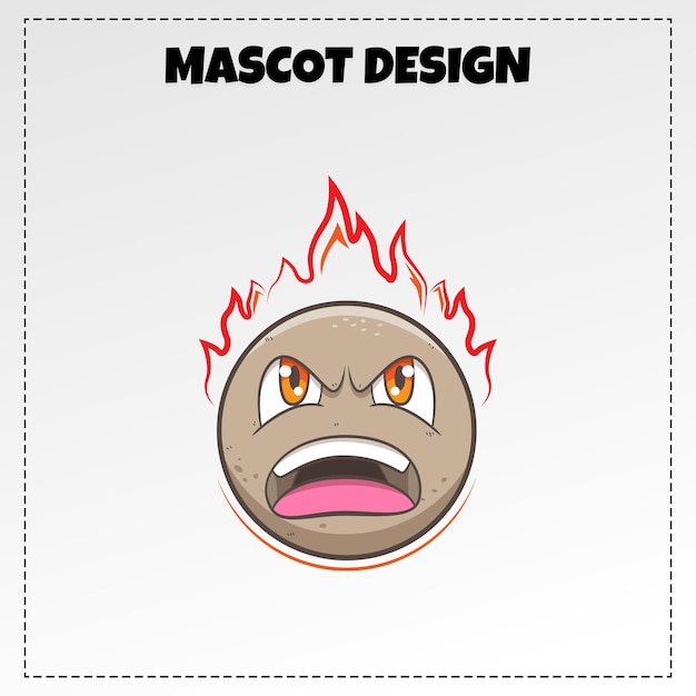 Vetor ilustração de mascote de almôndegas grelhadas com logotipo de comida design vetorial