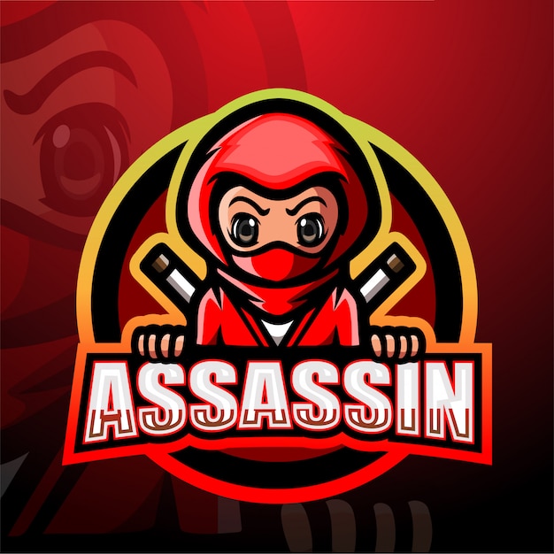 Vetor ilustração de mascote de assassino esport