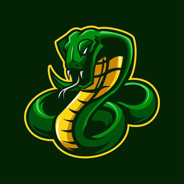 Vetor ilustração de mascote de cobra víbora verde