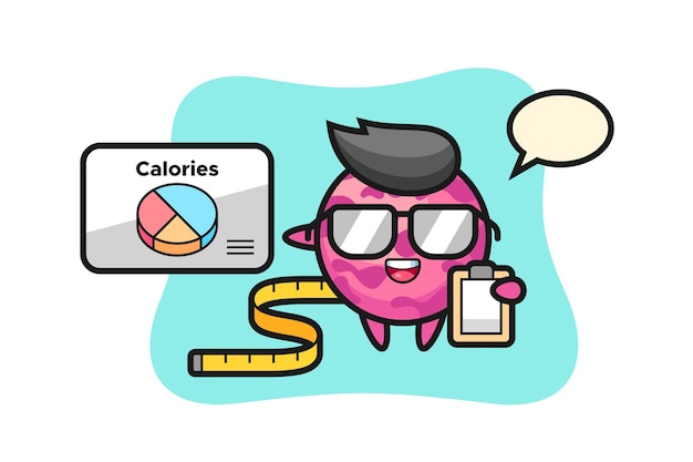 Ilustração de mascote de colher de sorvete como nutricionista