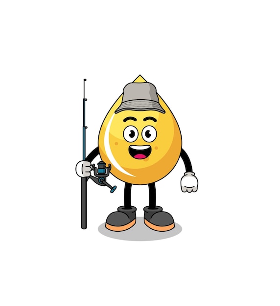 Ilustração de mascote de pescador de gota de mel