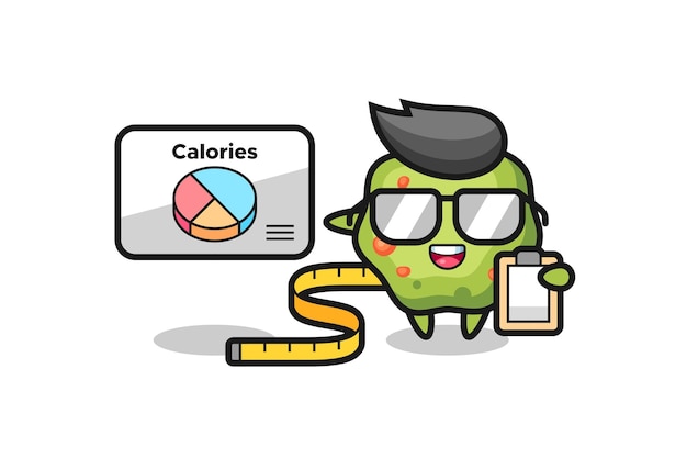 Ilustração de mascote de vômito como um design de estilo bonito de nutricionista para elemento de logotipo de adesivo de camiseta