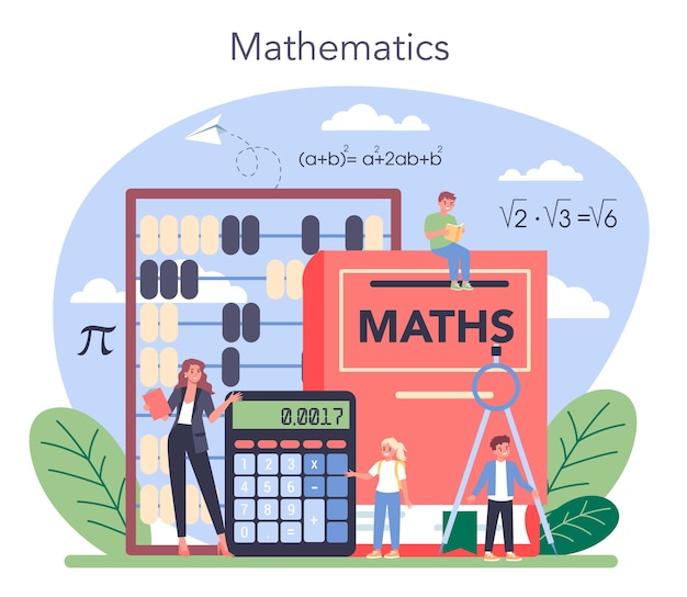 Ilustração de matéria escolar de matemática