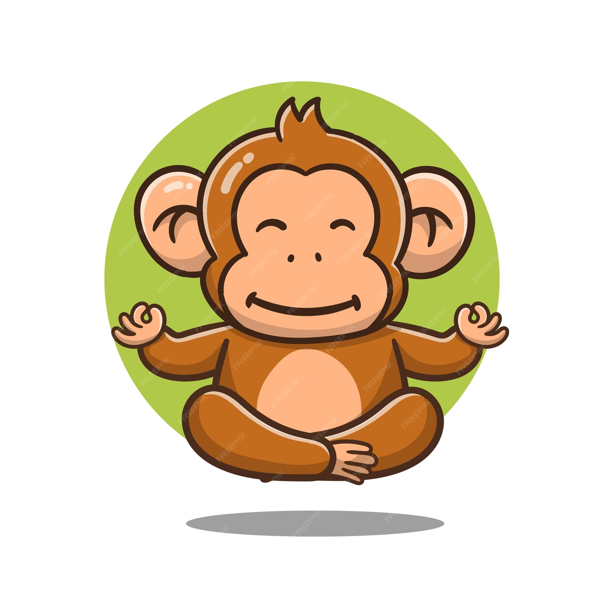 Macaco Sorrindo, Ícone De Desenho Animado Sobre Fundo Branco. Design  Colorido. Royalty Free SVG, Cliparts, Vetores, e Ilustrações Stock. Image  75569452