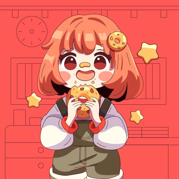 Ilustração de menina desenhada à mão