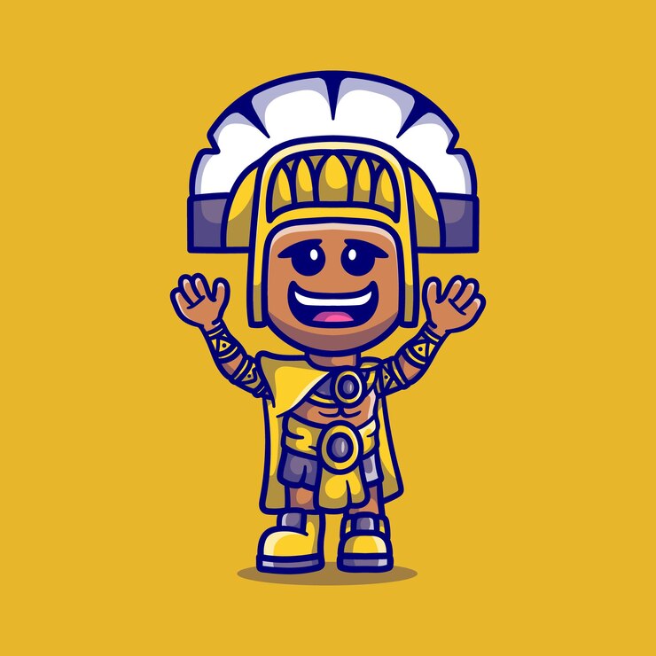 Vetor ilustração de menino fofo vestindo roupas inca