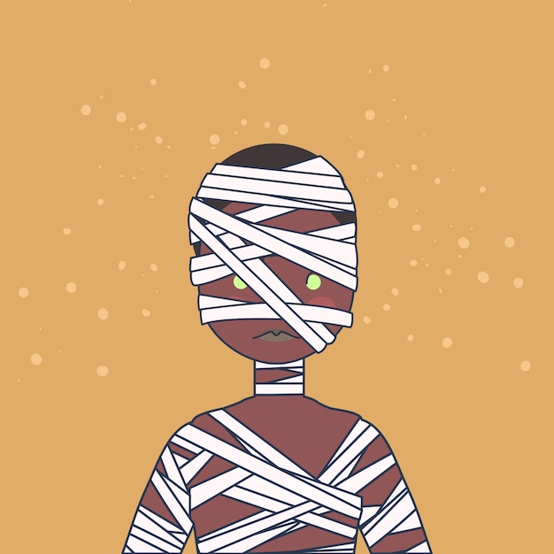 Ilustração de menino múmia.