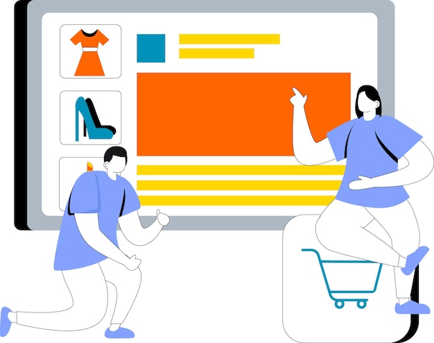 Ilustração de mercados on-line