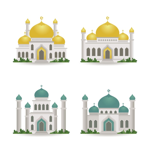Ilustração de mesquita, coleções de design plano