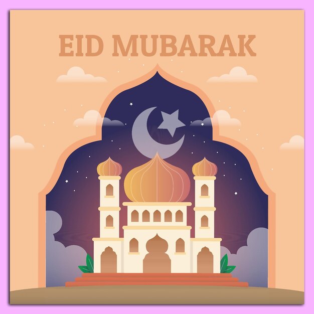 ilustração de mesquita de Eid design gráfico vetorial