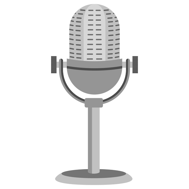 Ilustração de microfone de gravação de podcast
