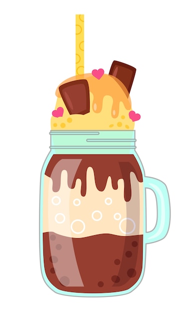 Vetor ilustração, de, milkshake