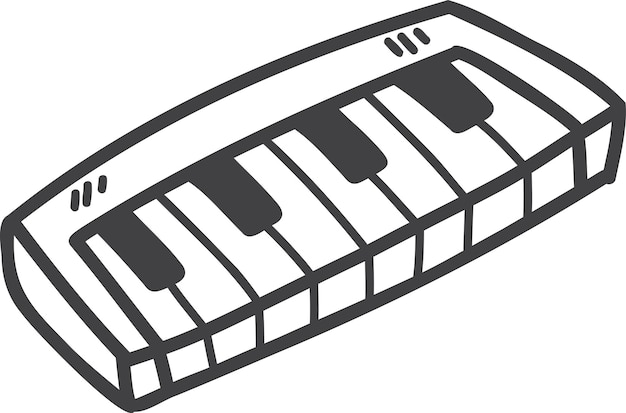 Ilustração de mini piano portátil desenhada à mão