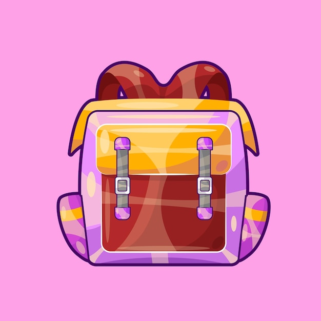 Ilustração de mochila escolar em estilo cartoon