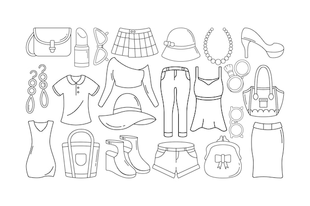 Ilustração de moda feminina Doodle