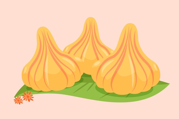 Ilustração de modak desenhada à mão