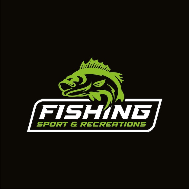 Vetor ilustração de modelo de design de logotipo de pesca logotipo de pesca esportiva