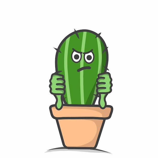 Ilustração de modelo de design de personagem de cacto fofo