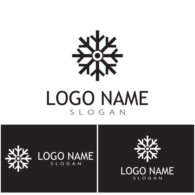 Ilustração de modelo de logotipo de flocos de neve