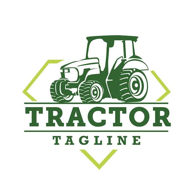 Vetor ilustração de modelo de logotipo de trator em um rancho logotipo pronto com fundo branco isolado