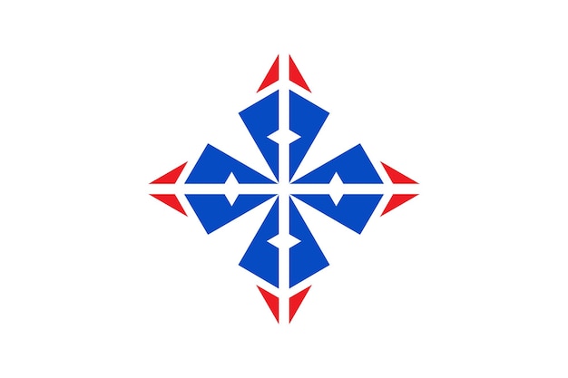 Vetor ilustração de modelo de logotipo ornamental de estrela vermelha ou azul ícone de vetor de modelo de logotipo
