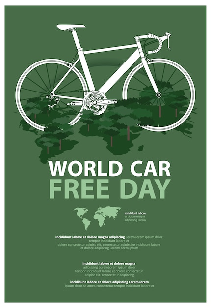 Ilustração de modelo de publicidade de cartaz do dia mundial do carro grátis