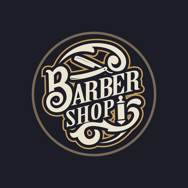 Vetor ilustração de modelo de vetor de barbearia de logotipo vintage