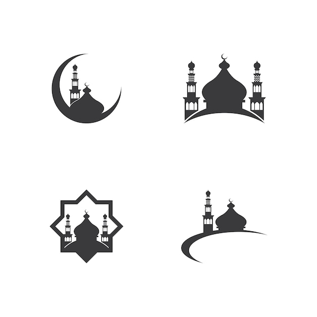 Ilustração de modelo de vetor de design de logotipo de mesquita islâmica