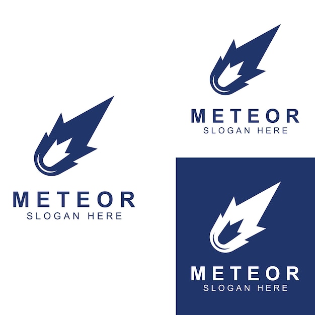 Ilustração de modelo de vetor de design de logotipo meteoro ou objeto espacial