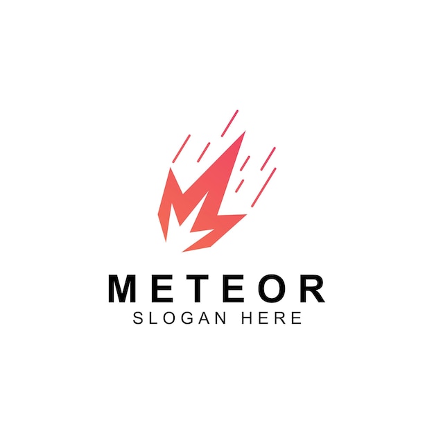 Ilustração de modelo de vetor de design de logotipo meteoro ou objeto espacial