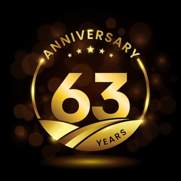 ilustração de modelo vetorial de design de logotipo de comemoração de aniversário de 63 anos
