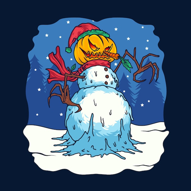 Ilustração de monstros boneco de neve