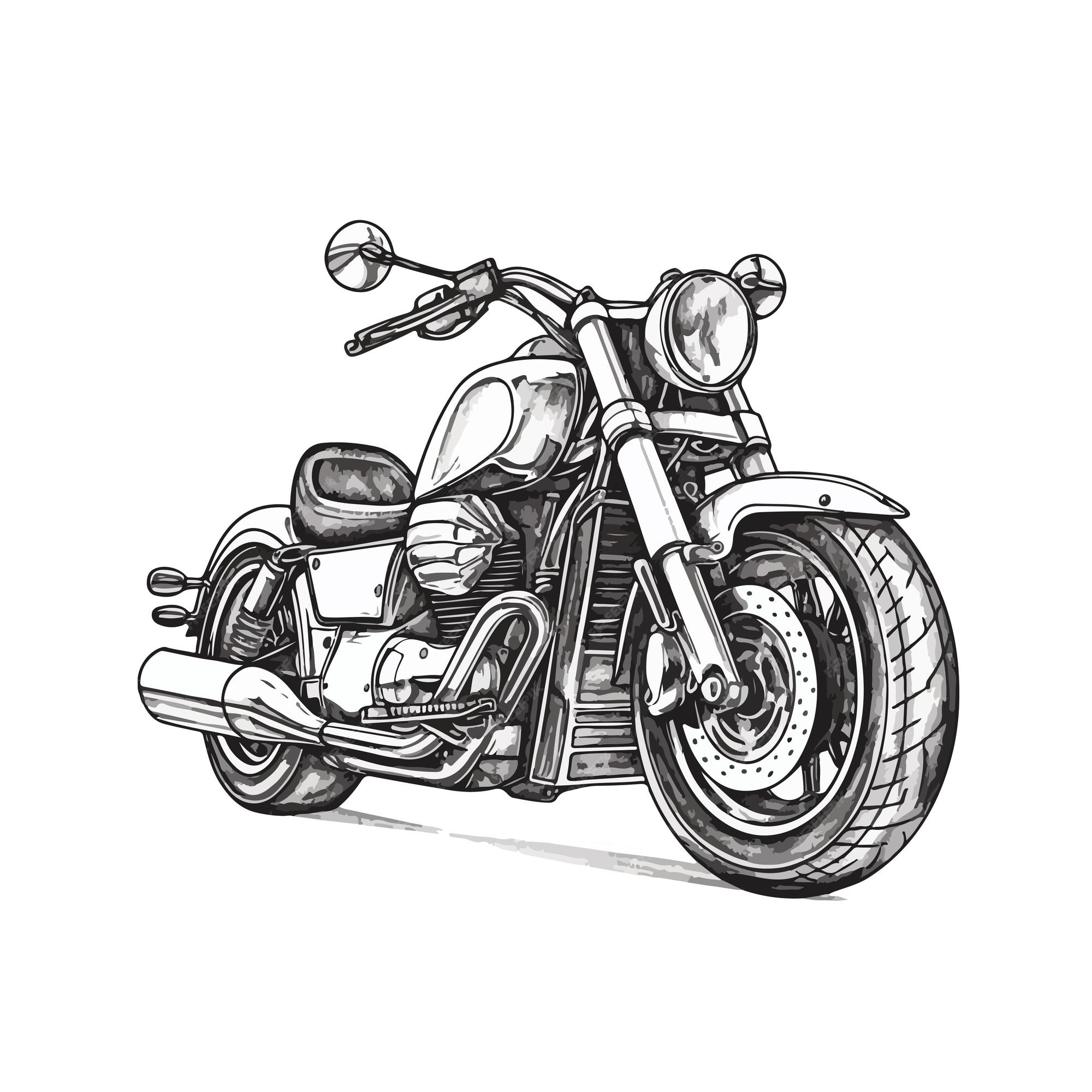 motocicleta retro ilustração vintage desenho desenhado à mão 2369722 Vetor  no Vecteezy