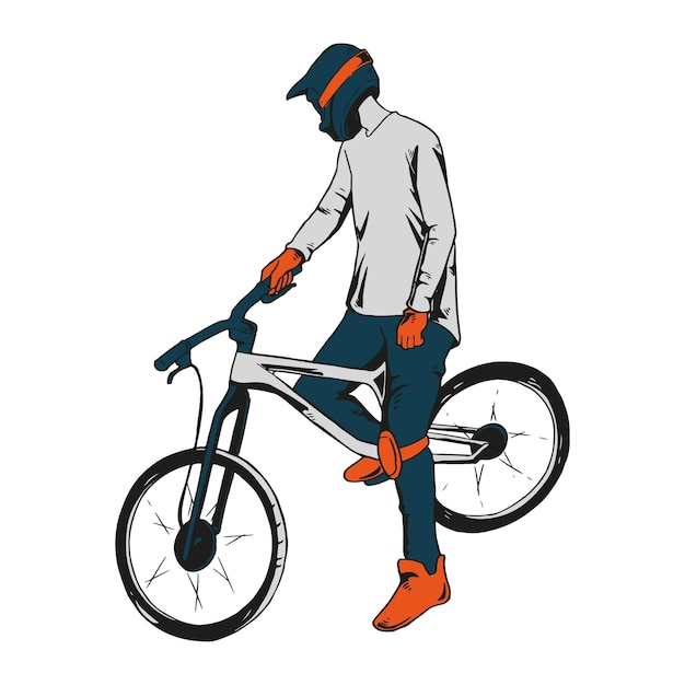 Ilustração de motocicleta de montanha de motocross