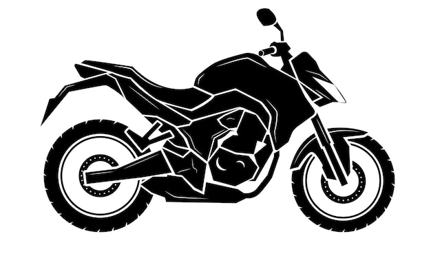 Vetor ilustração de motocicleta esportiva em preto e branco