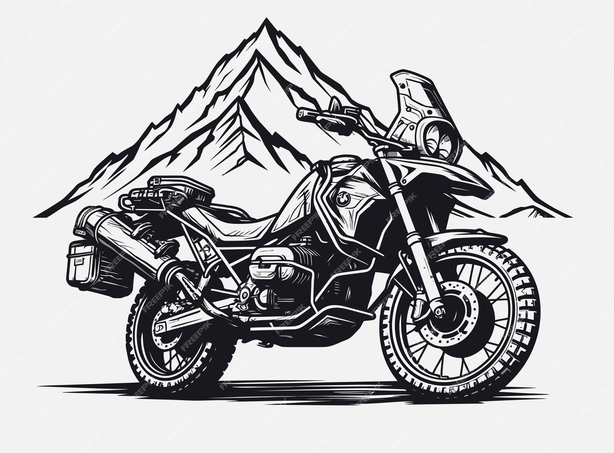 Desenho De Desenho De Motocicletas Ilustra Os Slogans Gráficos Modelo De  Desenho Impresso Ilustração do Vetor - Ilustração de desenho, motociclista:  252478123