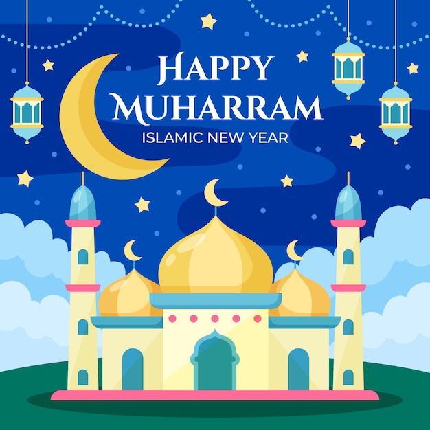 Ilustração de muharram plana