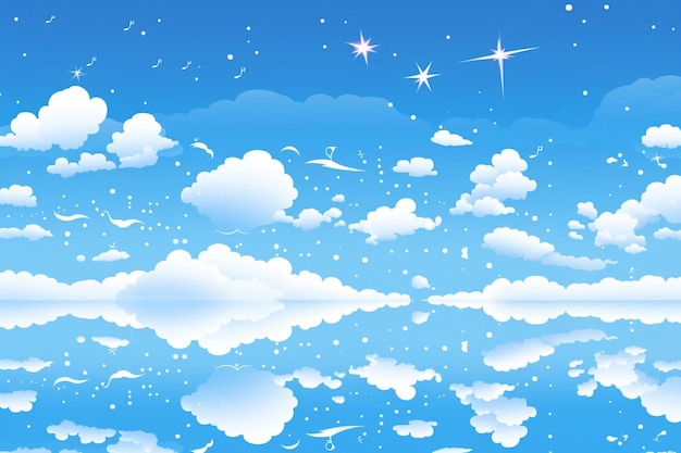Ilustração de música de fundo do céu azul