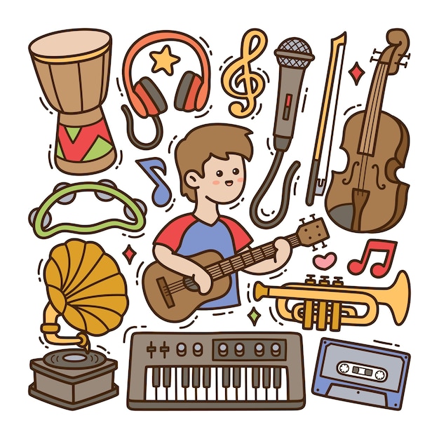 Ilustração de música doodle