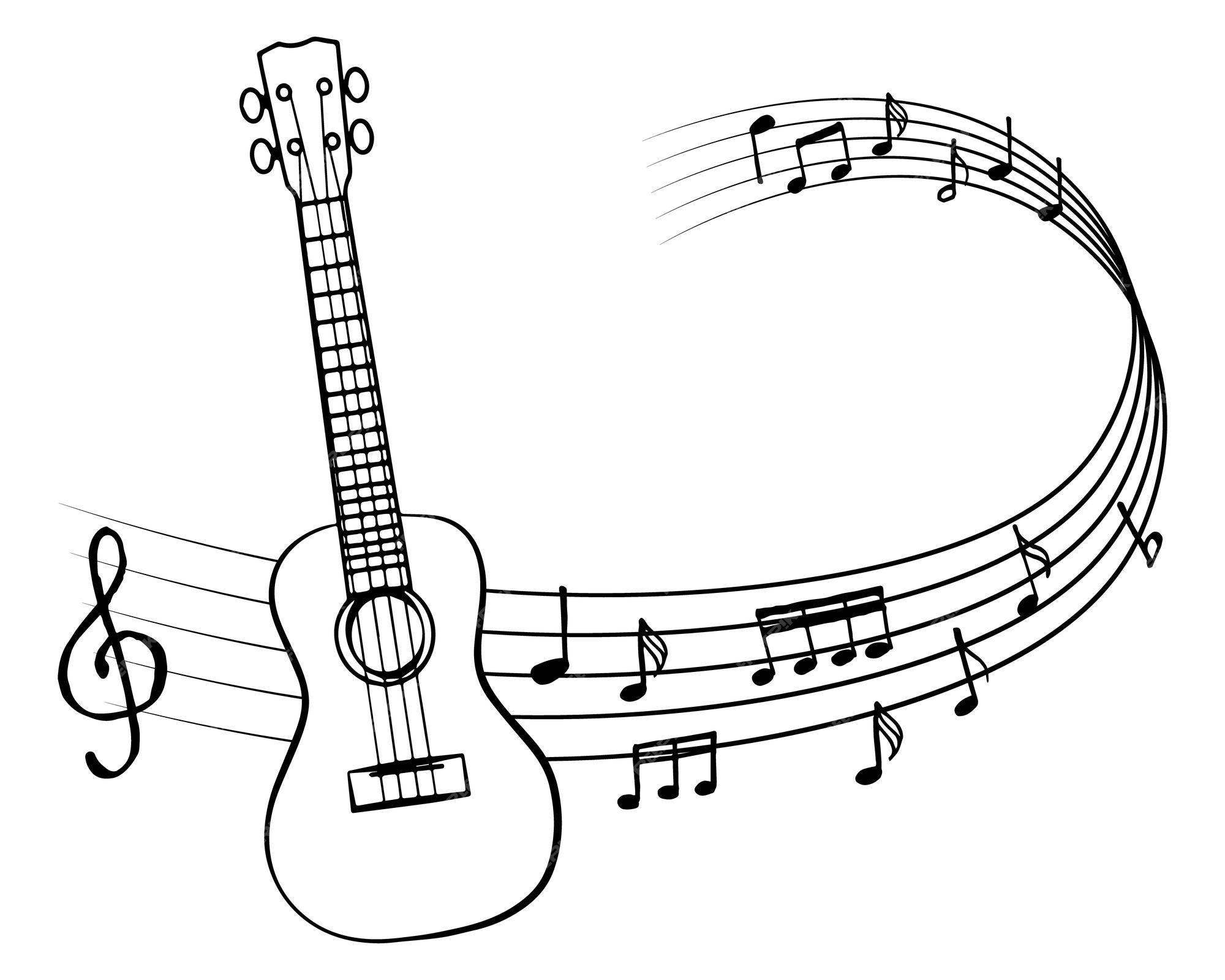 Esboçar notas musicais descansar agudos e clave de fá grunge rabisco  elementos de sinal de música música ou notação de melodia doodle nota  símbolo vector set ilustração de símbolo musical de nota