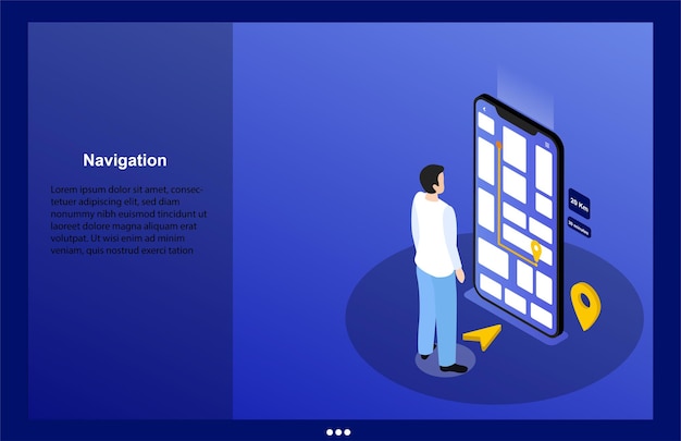 Ilustração de navegação gps isométrica