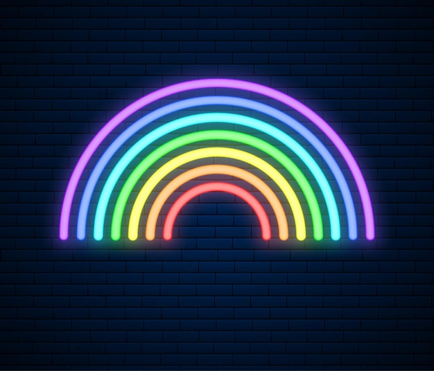 Ilustração de neon rainbow sign