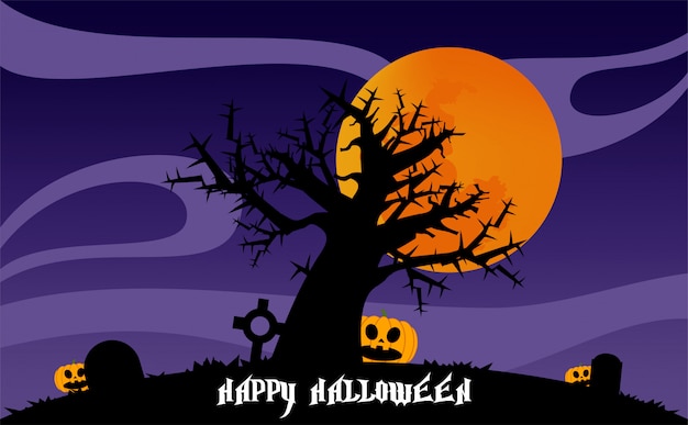 Ilustração de noite de Halloween