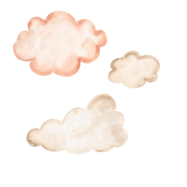 Vetor ilustração de nuvens de aquarela para crianças