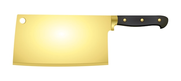 Vetor ilustração de objeto de vetor de faca de cutelo de ouro