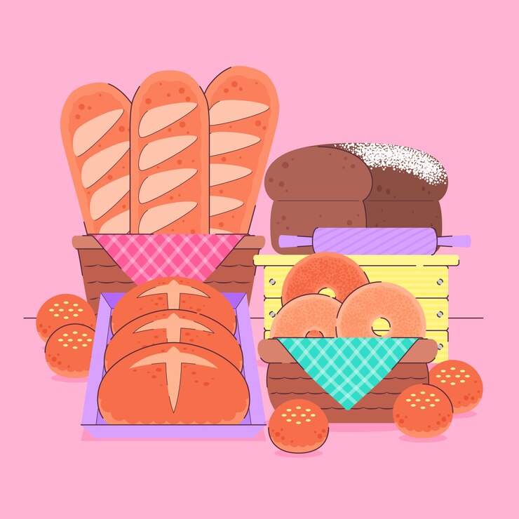 Ilustração de padaria plana