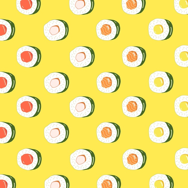 Vetor ilustração de padrão de comida de sushi