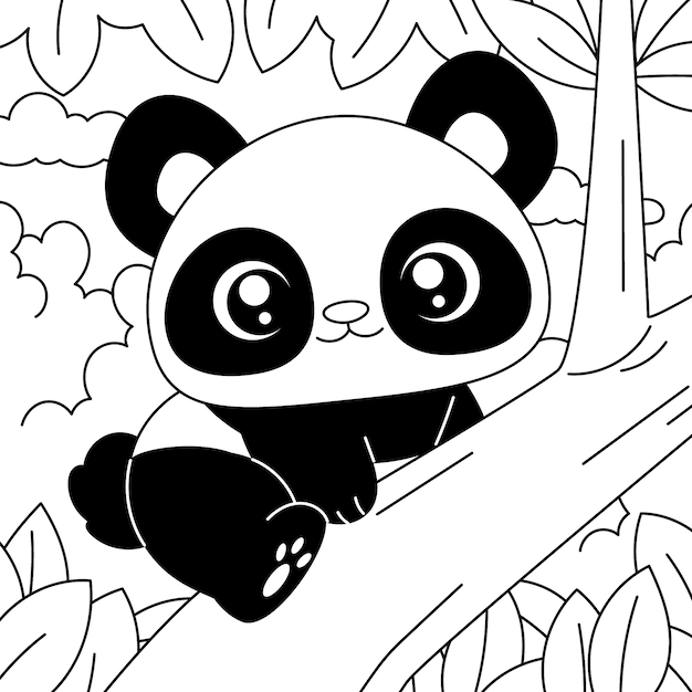 Ilustração de página de colorir desenhada à mão