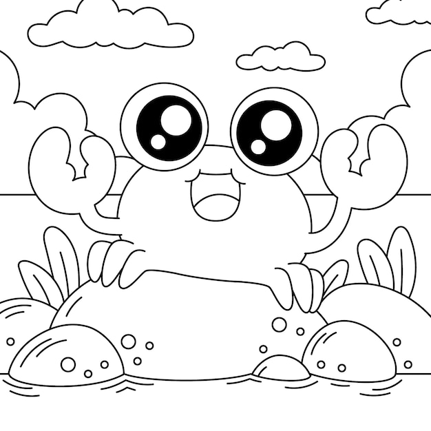 Ilustração de página de colorir desenhada à mão