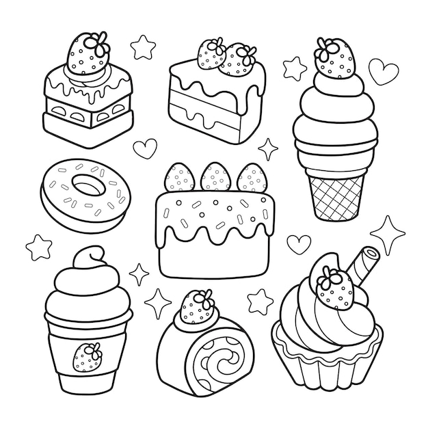 Bolo com doces para colorir - Imprimir Desenhos